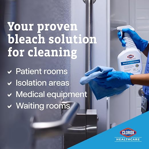 Clorox Healthcare Bleach Germicidal Cleaner Spray, 32 Fluid Ounces, Pack of 6 (Package May Vary)