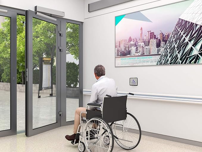 Handicap Door Opener for Disabled People, Low Energy ADA Swing Door Operator with Stainless Steel Handicap Push Buttons