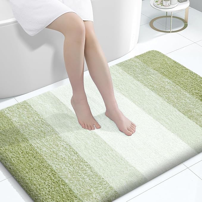 OLANLY Large Bathroom Rugs Mat 44x32, Extra Soft Absorbent Microfiber Bath Rugs, Rubber Backing, Quick Dry, Washable Bath Mats for Bathroom, Tub and Shower, Home Decor Accessories, Mustard Yellow