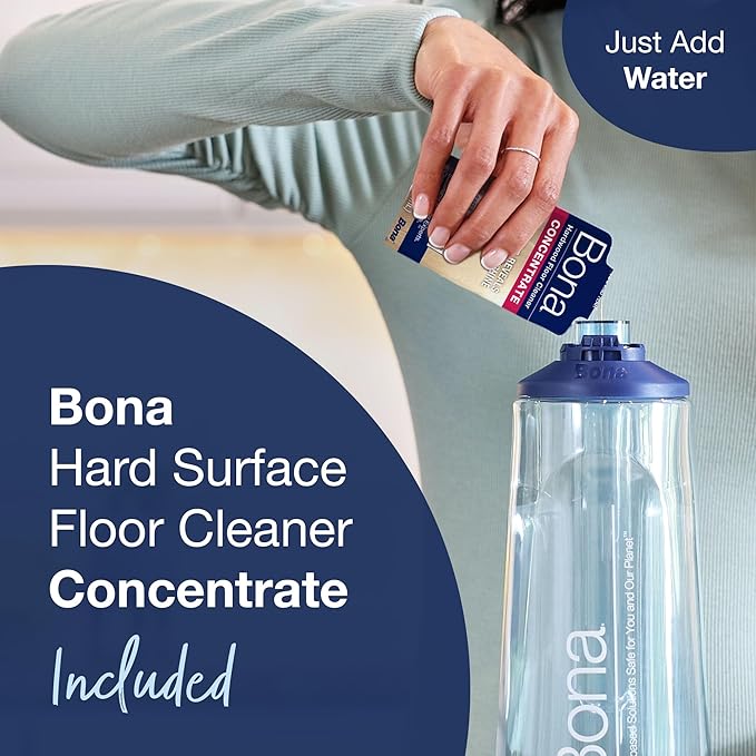 Bona Hardwood Floor Premium Spray Mop - Includes Wood Floor Cleaning Concentrate and Machine Washable Microfiber Cleaning Pad - Dual Zone Cleaning Design for Faster Cleanup