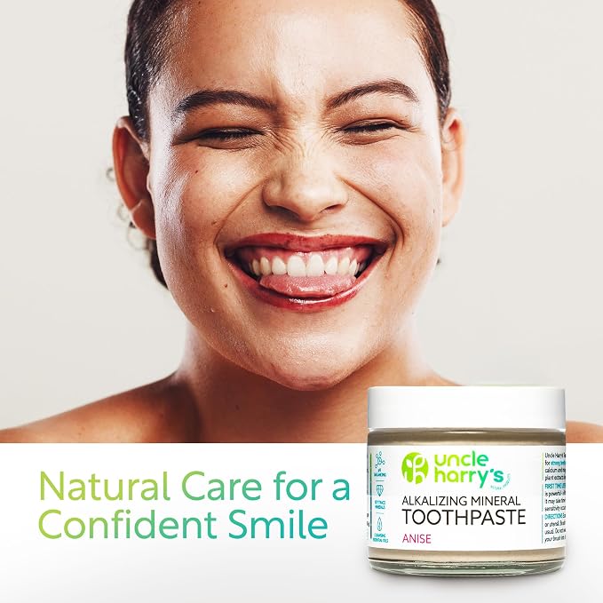 Uncle Harry's Anise Remineralizing Toothpaste | Natural Whitening Tooth Paste Freshens Breath & Promotes Enamel | Vegan Fluoride Free Toothpaste (2 Pack)