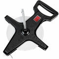Champion Sports Open Reel Measuring Tapes – Durable Hand Crank with Metal Spike, Dual-Sided Feet & Meters, Perfect for Track & Field and Long Jump, 250 Feet/75 Meters