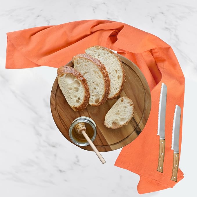 Urban Villa Kitchen Towels Cotton Dish Towels 27”x27” (Set of 12) Orange