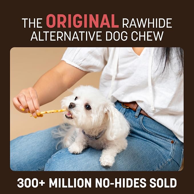 Earth Animal No-Hide Stix Strawberries & Cream Vegetarian Recipe Natural Rawhide Alternative Dog & Cat Chews, 20 Pack Value Pack