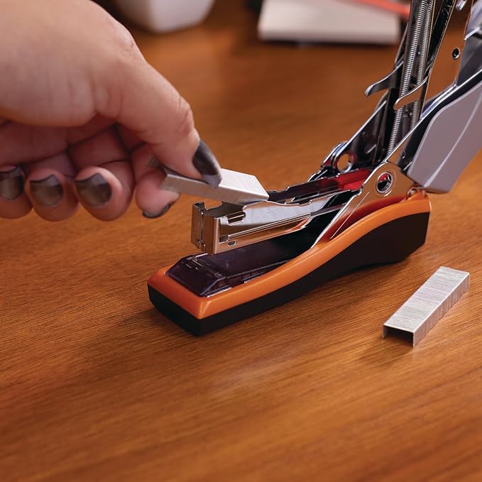 Swingline Stapler, 40 Sheet Capacity, Optima 40, Jam Free, Reduced Effort, Compact, Soft Grip, Metal, Orange, Silver and Black (87842)