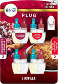 Febreze Odor-Fighting Fade Defy PLUG Air Freshener Baked Cinnamon Apple, Cranberry Crumble, .87 fl. oz. Oil Refill, 2 of Each