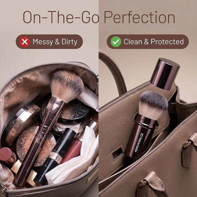 Makeup Brushes BS-MALL Professional Makeup Brush with Travel Case, Includes Foundation, Powder, Concealer, Lip & Eyeshadow Brushes for Daily Use & Versatile Occasions All-aluminum tube
