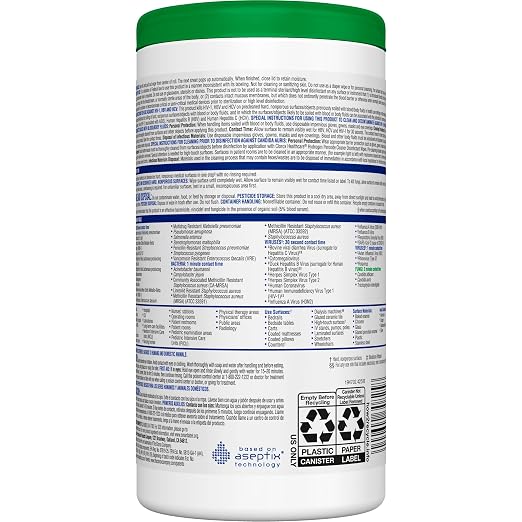 Clorox Healthcare Hydrogen Peroxide Disinfecting Wipes, Multipurpose Disinfectant, Easy to Use, Antibacterial Cleaner, 155 Count Each, Value Pack of 6