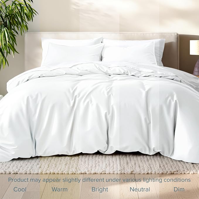 Bare Home Bedding Duvet Cover Extra Long - Premium 1800 Super Soft Collection - Lightweight, Cooling Duvet Cover - Soft Breathable Bedding (Twin/Twin XL, White)