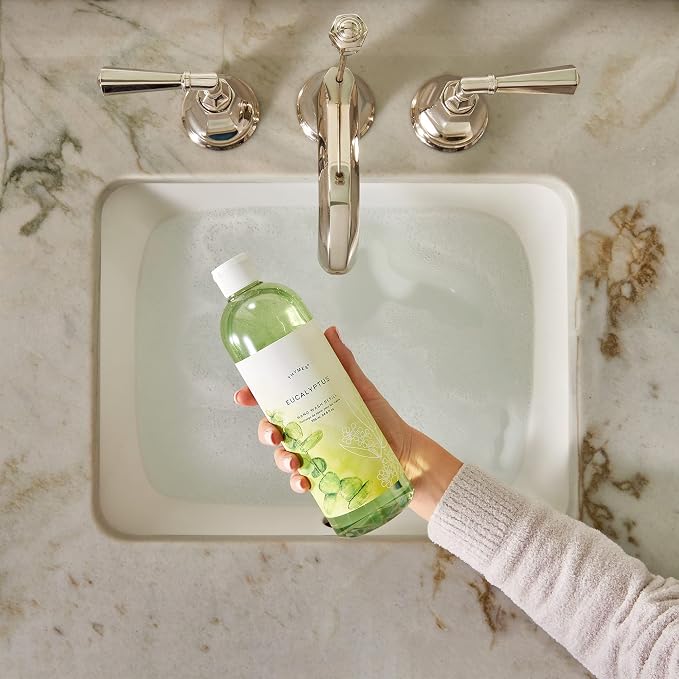 Thymes Hand Wash Refill - Scented Liquid Hand Soap Refill - Deeply Cleansing & Hydrating Formula - Liquid Soap with Aloe Vera & Jojoba Oil - Plant-Based Skin Care (Eucalyptus, 24.5 fl oz)