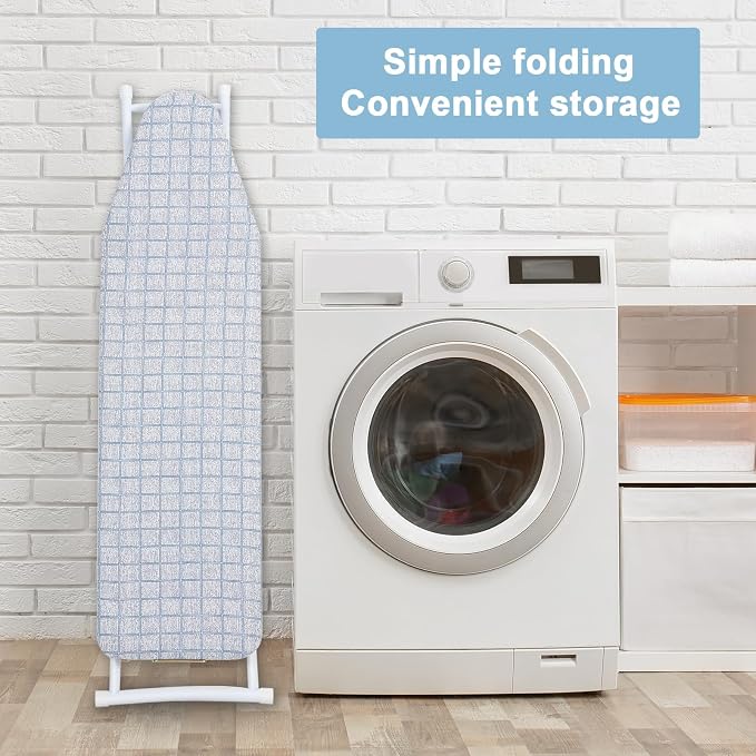 Folding Ironing Board, Extra-Wide Adjustable Height Iron Board with Folding Legs, Exquisite Pattern,Smooth Edge,Good Load-Bearing, Non-Slip Iron Board for Home Bathroom (42.13" Grey)