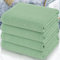 VOOVA & MOVAS Bath Towels 4PC, 100% Cotton, 30x56 in, Sage Green | Quick Dry, Thick, Soft, Absorbent, Luxury Shower Towel For Bathroom, Bath Towels Gift Set
