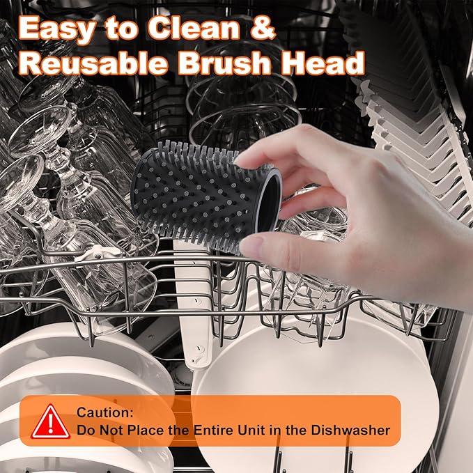 Electric Grill Brush for Outdoor Grill,2600mAh Rechargeable Electric Grill Cleaner with 2-Speed(Max 1000RPM)，2 Replacement Heads and LED Light for Outdoor/Camping BBQ Grates Cleaning Tool (Red)