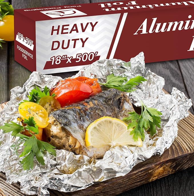 Heavy Duty Aluminum Foil Roll for Food 18 Inches 500 FT Heavy Duty Food Safe Foil Wrap