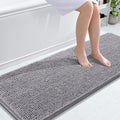 OLANLY Bathroom Runner Rugs 59x24, Extra Soft Absorbent Chenille Bath Rugs, Rubber Backing Quick Dry, Machine Washable Long Bath Mats for Bathroom Floor, Tub and Shower, Home Decor Accessories, Grey