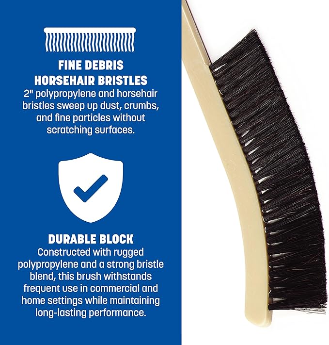 Carlisle FoodService Products 4541103 Plastic Block Narrow Radiator Brush, Horsehair/Polypropylene Bristles, 24" Length, 9" Brush Length, 2" Bristle Trim, Black (Case of 12)