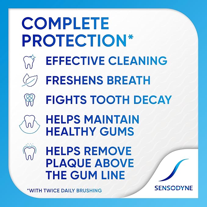 Sensodyne Complete Protection Sensitive Toothpaste for Gingivitis, Sensitive Teeth Treatment, Extra Fresh - 3.4 Ounces (Pack of 12)