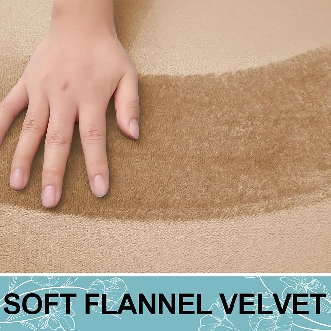 Smiry Memory Foam Toilet Rugs U-Shaped 24x20, Extra Soft Absorbent Non-Slip Contour Bathroom Rugs, Machine Washable Bath Mats for Toilet, Camel