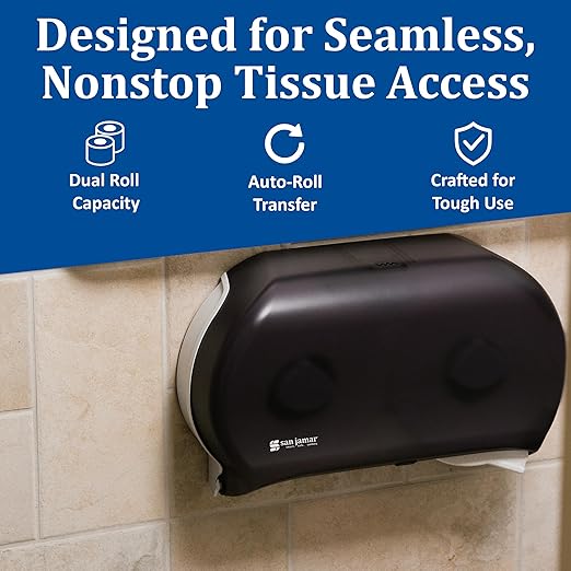 SJMR4000TBK - San Jamar Twin Roll Jumbo Tissue Dispenser