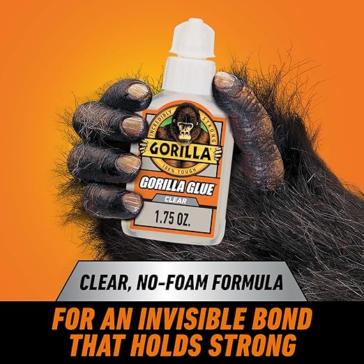 Gorilla Clear Glue, 1.75 Ounce Bottle (Pack of 1) - Crystal Clear, All Purpose, and Water Resistant