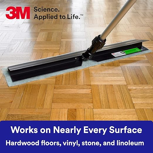 3M Easy Trap II Holder Flip Holder for 3M Easy Trap Duster Sweep and Dust Sheets, 35” Hook and Loop, Dust Remover Sweeper Mop Head, For Gyms, Bathrooms, Commercial Floors, 55936