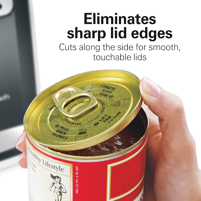 Hamilton Beach Smooth Edge Electric Automatic Can Opener for Kitchen with Easy Push Down Lever,Extra Tall,Includes Stainless Steel Scissors,Black and Chrome (76607),(Pack of 2)