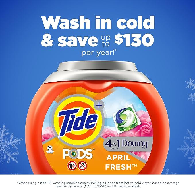 Tide PODS with Downy Liquid Laundry Detergent Pacs April Fresh 57 count