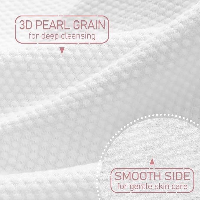 WOWOTEX 100% Cotton Disposable Face Towel 100 Count 10x12 Inch | Biodegradable Thick Soft One Time Use Dry Wipes for Sensitive Skin, Facial Cleaning, Makeup Removal