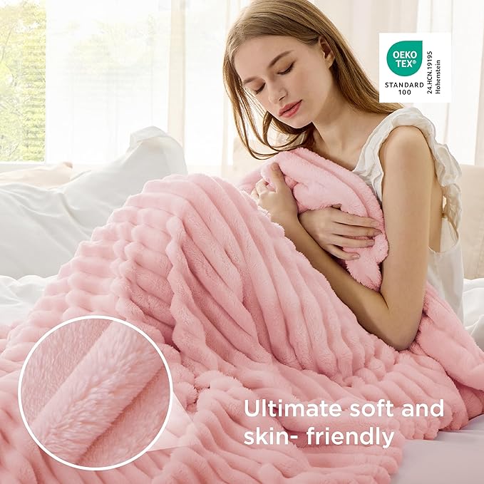 Bedsure GentleSoft Pink Twin XL Blanket for Bed - Super Soft Cozy Blankets for Women, Cute Large Blanket for Girls, Coral Pink, 66x90 Inches