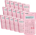 24 Pack Scientific Calculators, 2 Line Engineering Large Display Scientific Calculator Bulk Multi-Function Ideal for Student Teacher Algebra Chemistry Finance Construction Office School Business, Pink