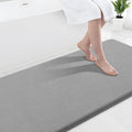Smiry Memory Foam Bath Mat 47x24, Extra Soft and Absorbent Bathroom Mats, Non Slip Washable Carpet for Floor, Shower and Tub, Grey