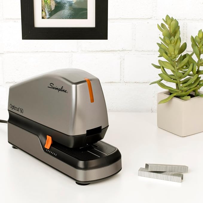 Swingline Electric Stapler, 60 Sheet Capacity, Optima 60, Jam Free, Auto or Manual, Black and Silver (48210)