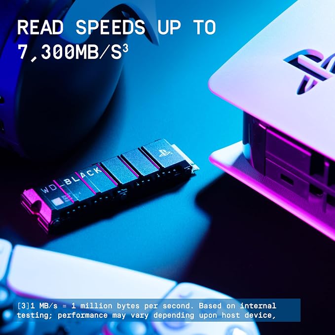 WD_BLACK 1TB SN850P NVMe M.2 SSD Officially Licensed Storage Expansion for PS5 Consoles, up to 7,300MB/s, with heatsink - WDBBYV0010BNC-WRSN