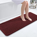 OLANLY Bathroom Runner Rugs 47x17, Soft Absorbent Chenille Bath Rugs, Rubber Backing Quick Dry, Machine Washable Long Bath Mats for Bathroom, Tub and Shower, Home Decor Accessories, Andorra Red-Brown