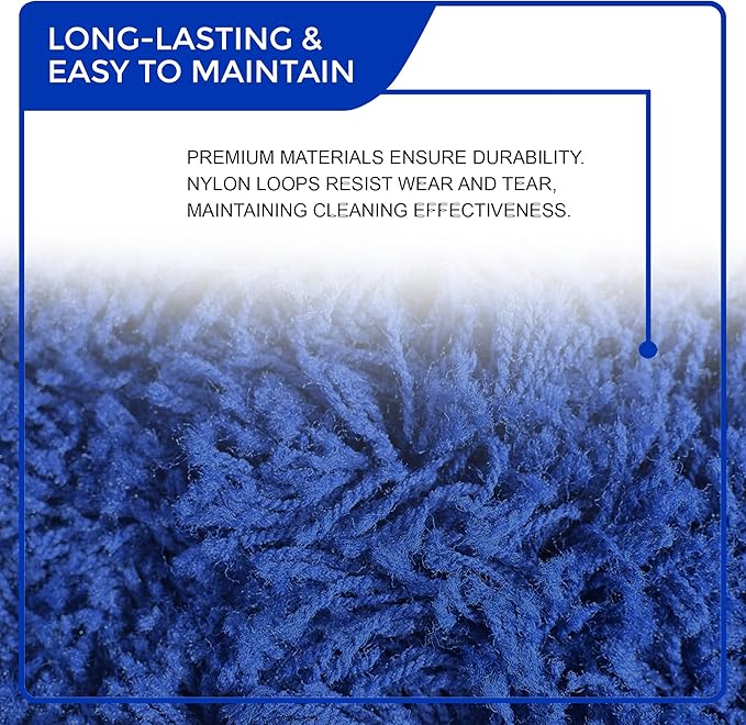 Nine Forty 48" Premium Nylon Dust Mop- Heavy Duty Mop Head for Industrial, Commercial, and Residential Cleaning - Dry Floor Duster for Hardwood Surfaces and Commercial Applications - Blue