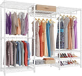 VIPEK V5 Portable Closet Wardrobe Heavy Duty Clothes Rack, Freestanding Clothing Racks with 4 Hang Rods & 8 Shelves, Adjustable Custom Closet Racks, 68.9" L x 15.7" W x 76.4" H, Max Load 890LBS, White