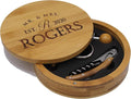 My Personal Memories Customized and Engraved Wedding Corkscrew Wine Opener Gift Set for Couples, Anniversary, Weddings - ROUND