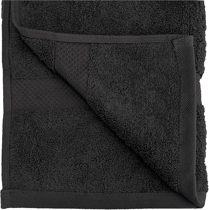 HERCULEAN Premium Bath Towels 24 x 48 Pack of 6 | Quick Dry and Highly Absorbent | 100% Cotton Terry Towels for Bathroom - Perfect for Shower - Pool and Spa - Luxury Soft Towels - Charcoal Grey