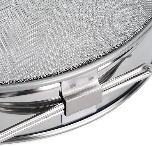 BEEXTM Honey Strainer Filter Stainless Steel Double Sieve for 5 Gal Bucket | Adjustable Arms 9"-16", 1875+650 Micron Dual Mesh, Food Grade, Easy Clean, for Beekeeping & Kitchen, for Honey, Yogurt, etc.