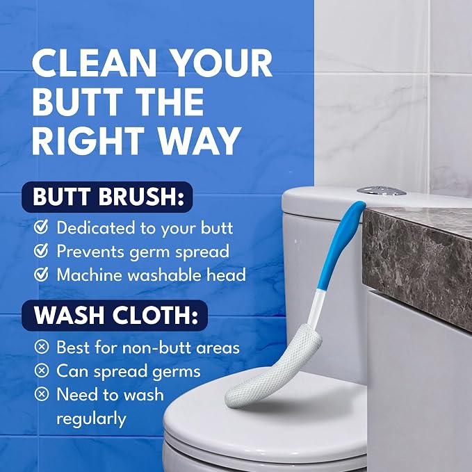 The Butt Brush - Dedicated Shower Brush - Easy Reach for All Body Types