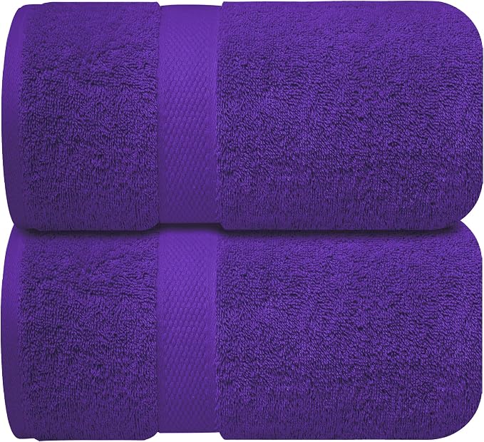 Infinitee Xclusives Jumbo Bath Sheets Towels for Adults – 600 GSM (35X70 Inches)– 100% Ring Spun Cotton, Soft and Absorbent Large Bath Towels for Bathroom (Profound Purple)