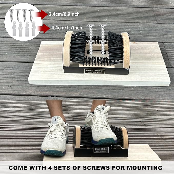 Boot Scrubber Brush - Boot Scraper Outdoor Heavy Duty Entryway Boot & Shoe Mud Cleaner Brush(2packs)