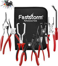 Fuel Line Pliers Set 8 Pcs, Fuel Line Hose Clamp Removal Plier, Push Pin Tools, Relay Puller, Panel Clip Remover & Filter Caliper, Spring Clamp Pliers for Fuel System Maintenance.