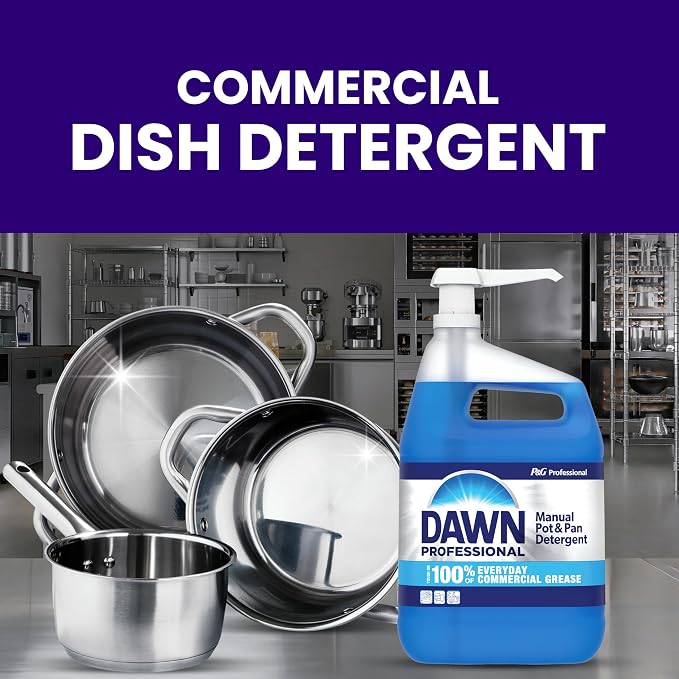 Dawn PRO Manual Pot and Pan Detergent, Dish Soap Liquid for Dishwashing by Hand, Bulk Concentrate for Commercial Use, 1 gal (Case of 2)