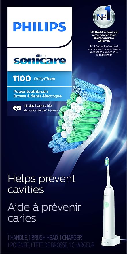 Philips Sonicare DailyClean 1100 Rechargeable Electric Power Toothbrush, White, HX3411/04