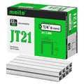 meite JT21 Staples, 1/4 Inch Galvanized Fine Wire Staples for Staple Gun - 5,000 Counts, 7/16" Crown JT21 Staple Refill, Ideal for Upholstery, Crafts, Furniture