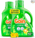 Gain Liquid Laundry Detergent with Odor Defense, Original Scent, Laundry Soap For HE Washing Machines, 60 fl oz, 45 Loads, Pack of 2 (Packaging May Vary)