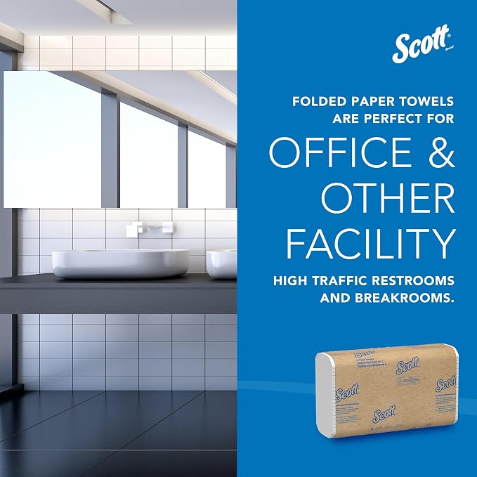 Scott Professional C-Fold Paper Hand Towels, Bulk, 9 x 200 Sheets (03623) | Universal, Standard Tier, Absorbency Pockets, White, Compatible with Universal Folded Towel Dispensers