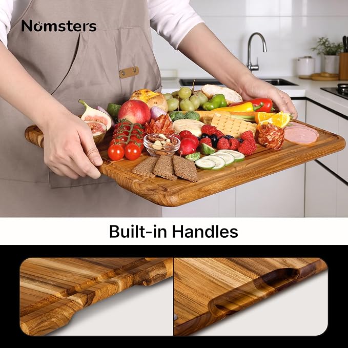 Extra Large Teak Wood Cutting Boards for Kitchen 20'' Wooden Chopping Board | Wooden Chopping Board, Heavy Duty, Over Sink, Solid Thick, Meat, Easy to Clean, Extra Large, Best Kitchen Essential Gift