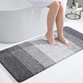 OLANLY Bathroom Runner Rugs Mat 40x20, Extra Soft Absorbent Microfiber Bath Rugs, Rubber Backing, Quick Dry, Washable Long Bath Mats for Bathroom Floor, Tub and Shower, Home Decor Accessories, Grey